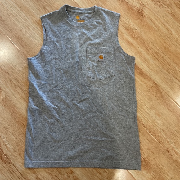Carhartt gray muscle tank size small front pocket vguc - Picture 1 of 4